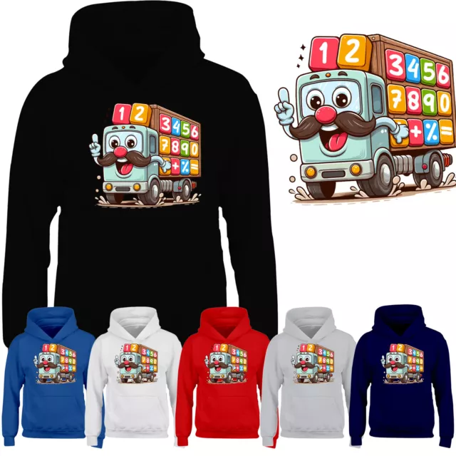 Truck Numbers Boys Hoodie World Book Math Numbers Day Funny Gift Girls Kids