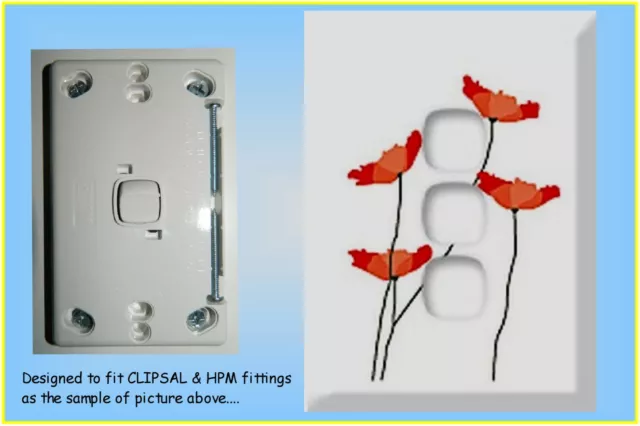 Clip-On NEO Dress-Up Cover for Light Switch (TRPL) for any Room