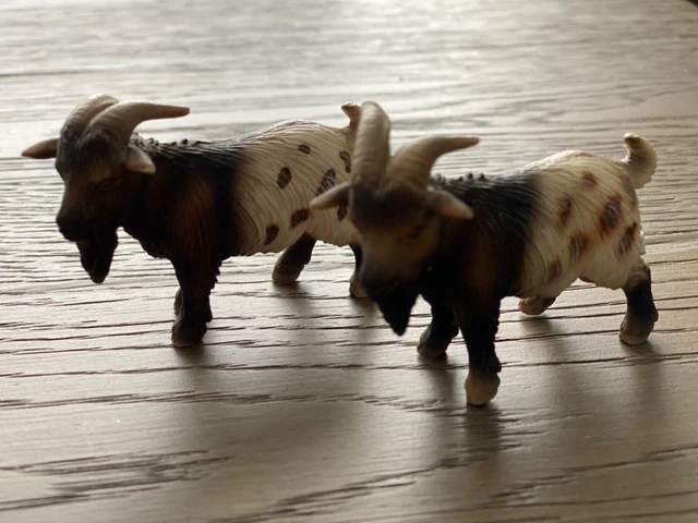 Lot of 2 Schleich Dwarf Pygmy Billy Goat 2004 13602