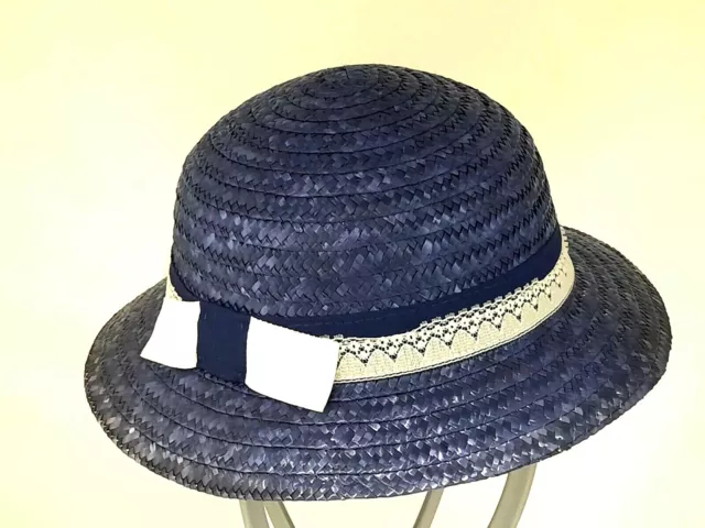 Cappello Paglia Bimba Blu