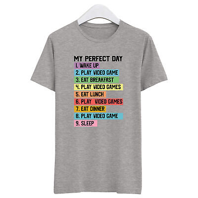 Gamer My Perfect Day T Shirt Game Player amante COMPUTER NERD Tshirt V1934