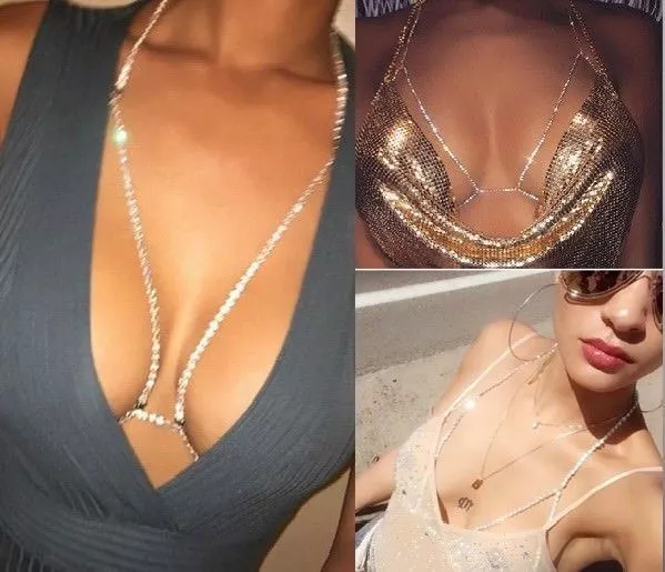 SEXY WOMEN SHINY Crystal Rhinestone Bra Chest Body Chains Bikini Fashion  Jewelry £4.99 - PicClick UK