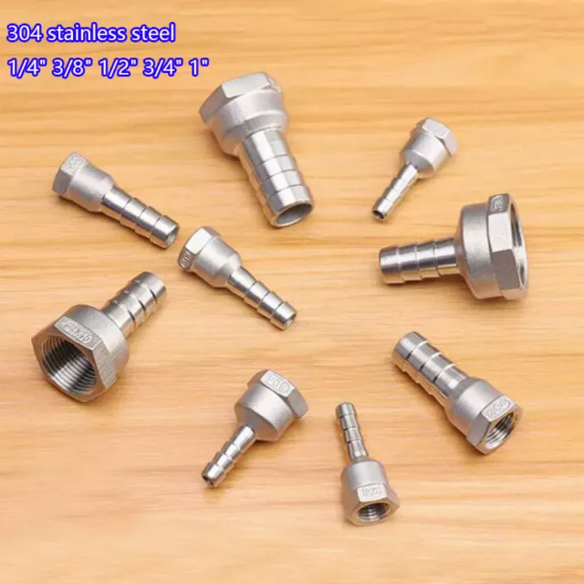 Stainless Steel Hosetails Female BSP Thread Hose Tail Barbed Connector 1/4" ~ 1"