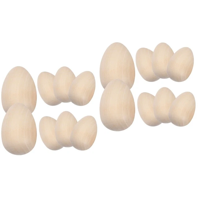 40 Pcs Painting Egg Kit Easter Eggs Decor Wooden Imitation Crafts