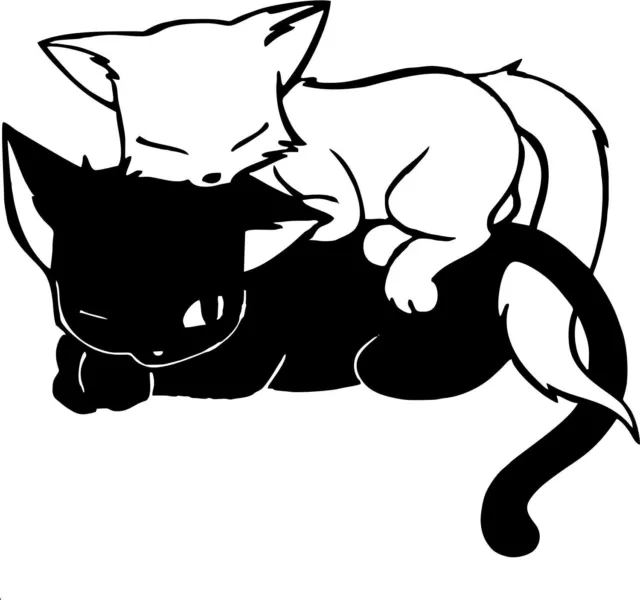 Cats Animals Kittens Car Truck Window Wall Laptop Vinyl Decal Sticker