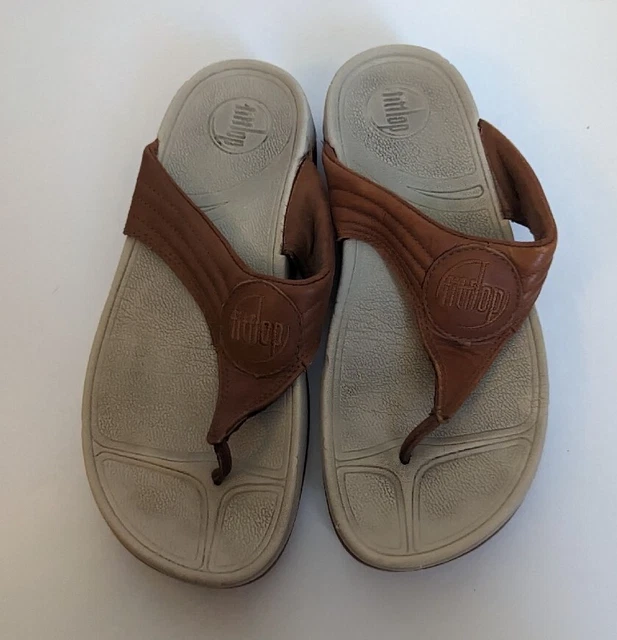 FitFlop Womens Shoes Size 8 Brown Thong Sandal