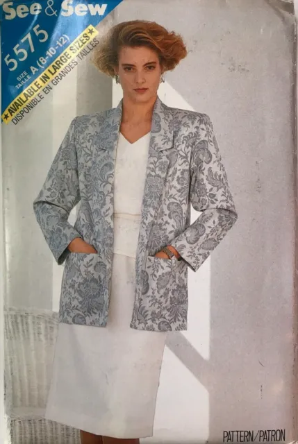 Butterick See & Sew Pattern 5575 - Misses' Jacket, Top, Skirt, Sz 8,10,12