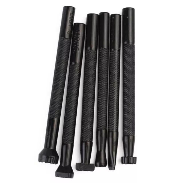 Juego de herramientas de estampado de cuero hágalo usted mismo cuero artesanías punzón talla estampillas kit negro nuevo