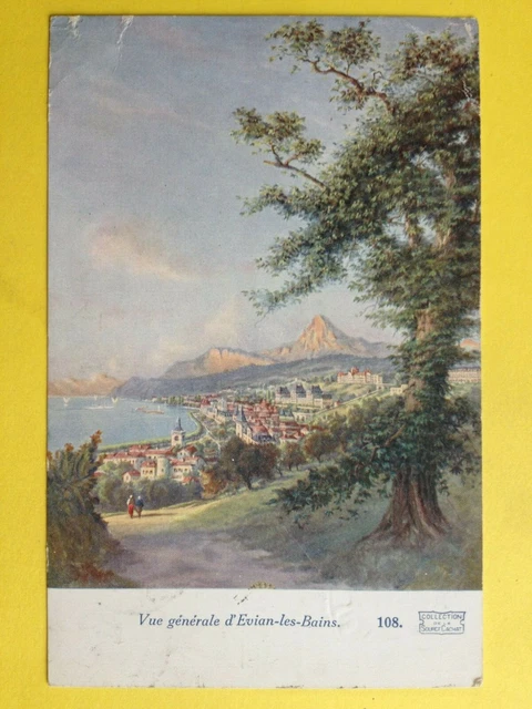 cpa Illustration Collection Source CACHAT 74 - Vue Générale d' EVIAN les BAINS