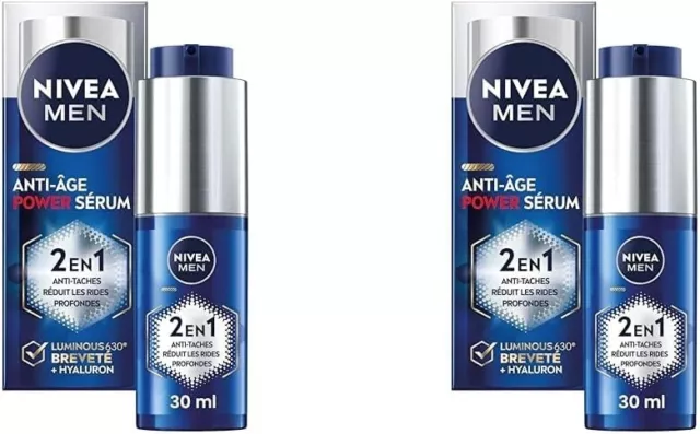 NIVEA MEN Sérum Power 2-En-1 LUMINOUS630® Anti-Âge & Anti-Taches (1 X 30 Ml), Sé