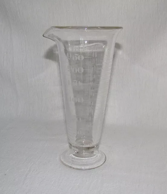 Sold at Auction: ANTIQUE ACID ETCHED GLASS MEASURING CUP