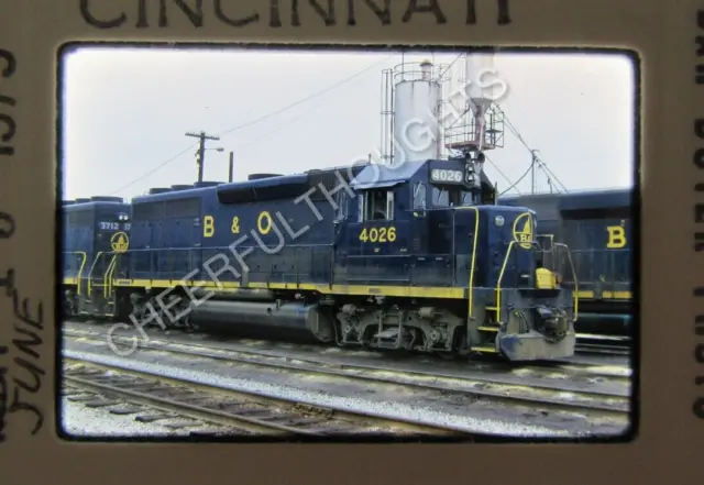 Original '73 Kodachrome Slide B&O Baltimore Ohio 4026 GP40 Cincinnati      38K48