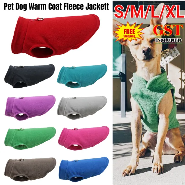 Pet Dog Warm Coat Fleece Jacket Jumper Sweater Winter Clothes Puppy Vest Outfits
