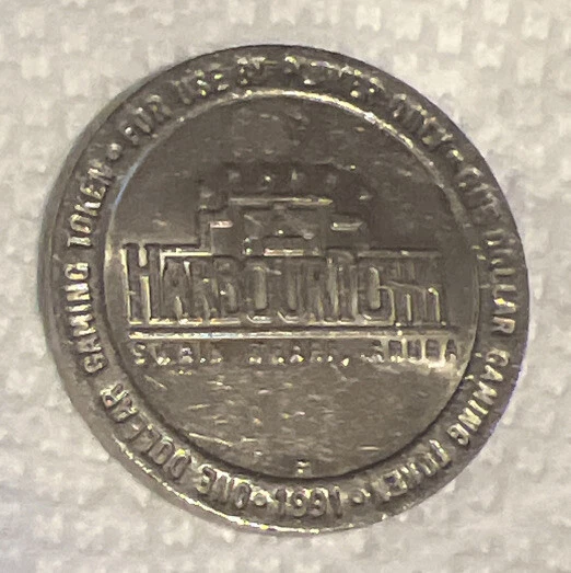 vintage Harbour Town Gaming Token  $ 1 Dollar coin Swan Wharf ,Aruba