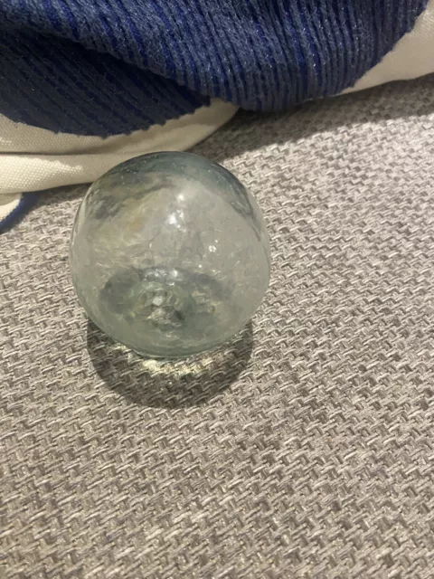 Antique Aqua Victorian Glass Target Ball 3