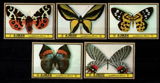 GTSTAMPS Ajman MI 1748-52 MNH 1972 Insects Moths Butterflies set.