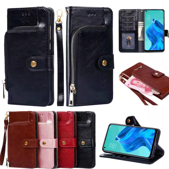 Zip Wallet Case Leather Card Flip Cover For Motorola Moto G50 G30 G20 G10 E7 G9