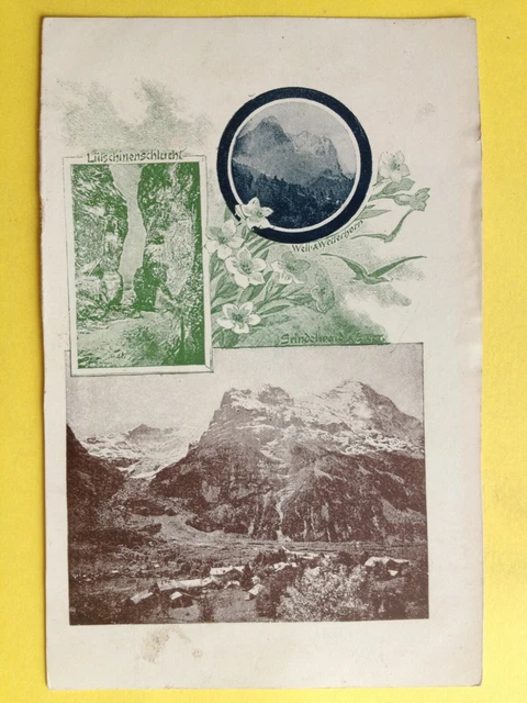 cpa Grindelwald & Eiger Lütschinenschlucht Well & Wetterhorn Pub TERRAIN à BATIR