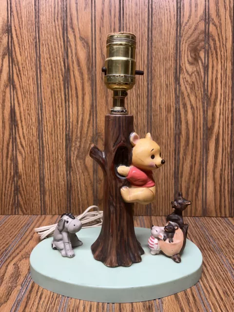 Vintage Winnie the Pooh & Friends Ceramic Lamp Dolly Toy Co. Disney 1969 Works!