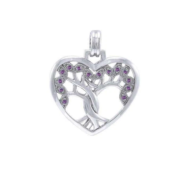 Tree of Life Heart Pendant .925 Sterling Silver Gem Peter Stone Fine Jewelry