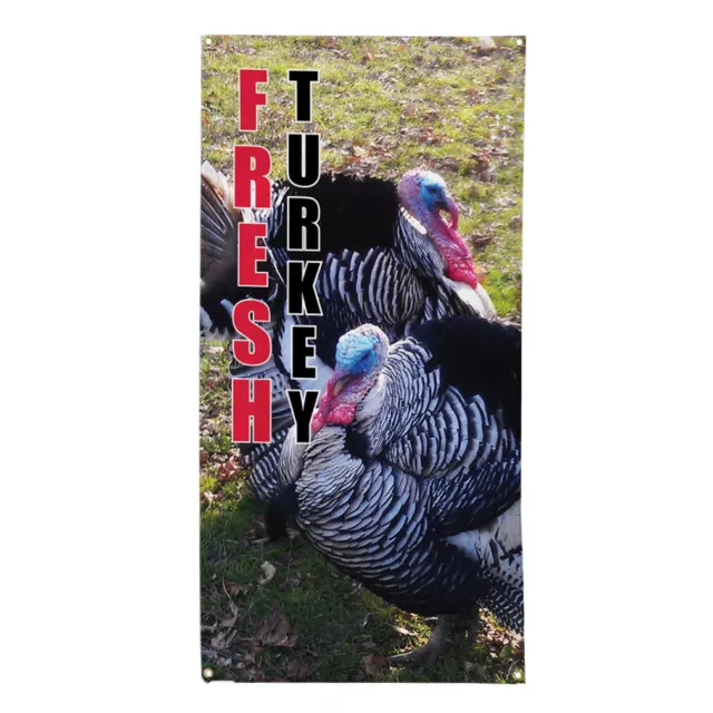 Vertical Vinyl Banner Multiple Sizes Fresh Turkey Food and Drink Outdoor