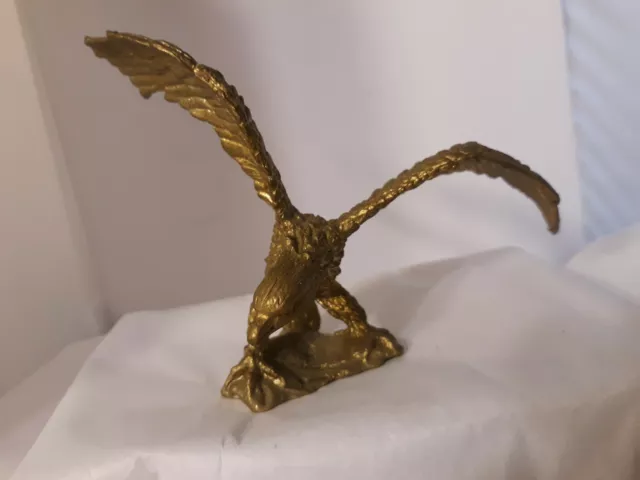 Vtg Brass American Eagle Desk Paperweight office Sculpture Wings Bird symbol USA