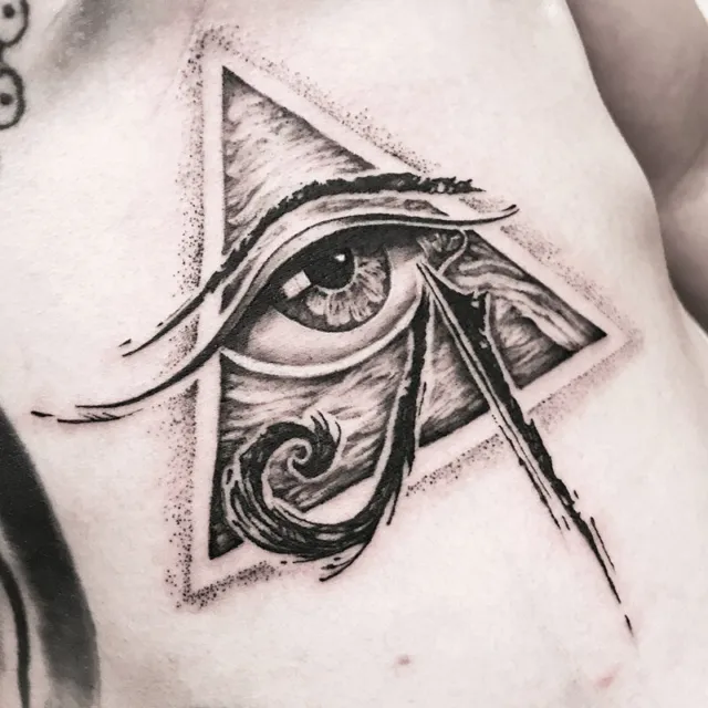 Eye of Horus Rose Flower Sketches Hand Finger Temporary Tattoo Body Art