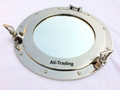 Nautical Maritime Brass Ship Porthole Round with Mirror Home & Wall Décor 12"