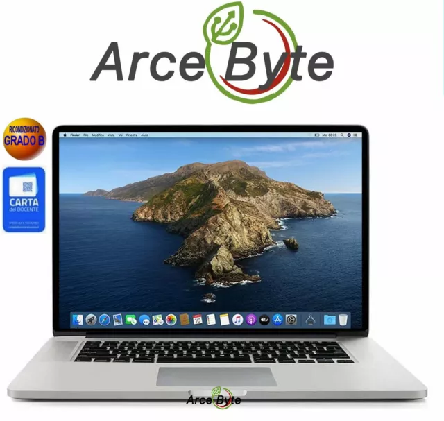 APPLE MACBOOK PRO 15" 2012 RETINA CORE i7 2,3GHZ SSD 256GB RAM 8GB CATALINA B