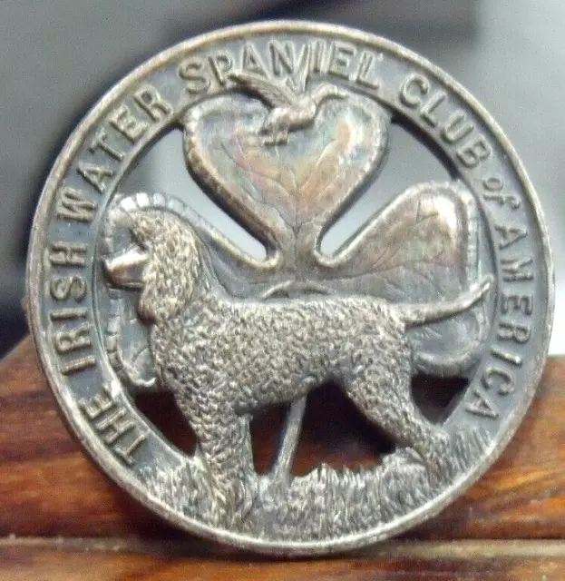 THE IRISH WATER SPANIEL CLUB OF AMERICA PIN-BACK  By SCHWERDTLE, BRIDGEPORT, CT