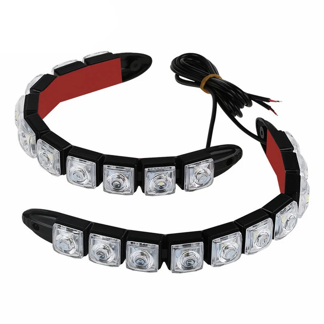 US 2PCSxFlexible Turn Signal White Car DRL Daytime Running Lamp LED Strip Lamps