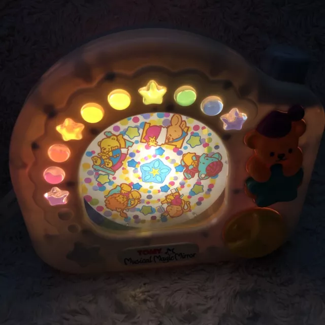 Tomy Musical Magic Mirror Cot Mobile Lullaby Night Light Vintage Baby Toy 1991