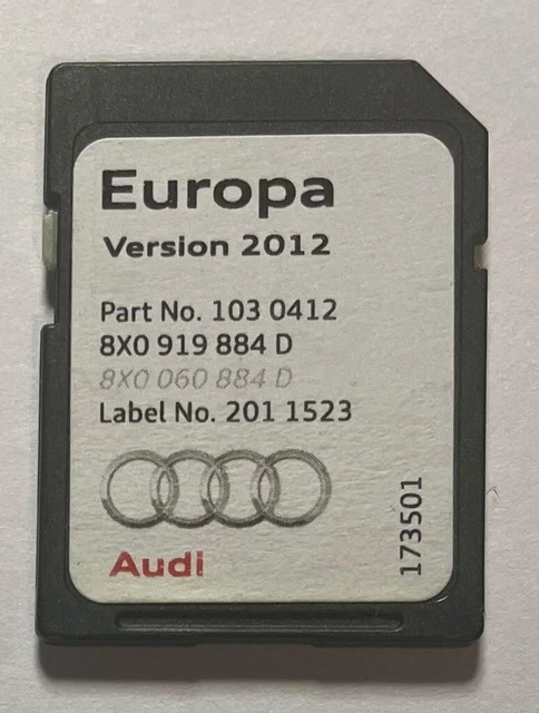 Scheda Sd Navigazione Originale Audi Sat Nav Rmc 2012 Mappa Europa Uk 8X0919884D