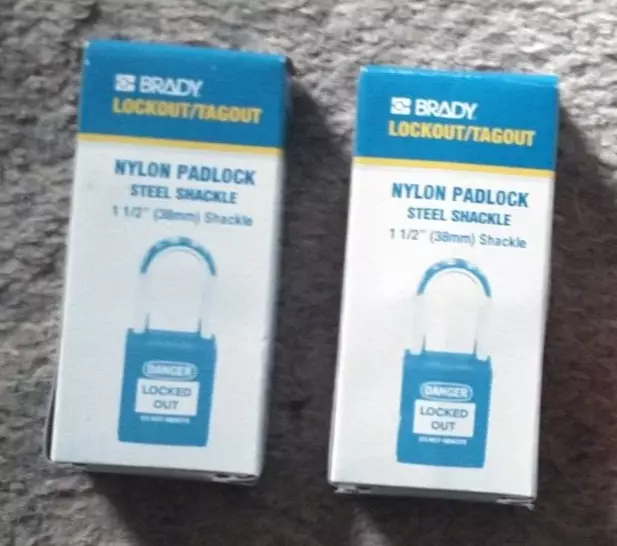 NEW Two Brady Red Safety Nylon Padlock 99552