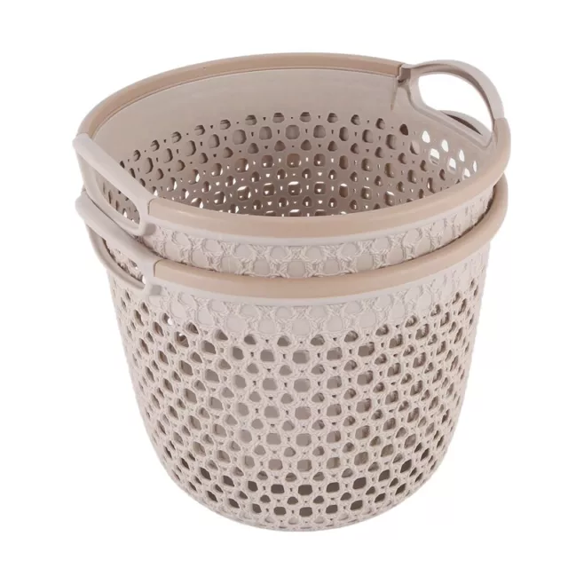 2Pcs Medium Coffee Pp Weaving Rattan Basket Multifunctional Shower Storage7080