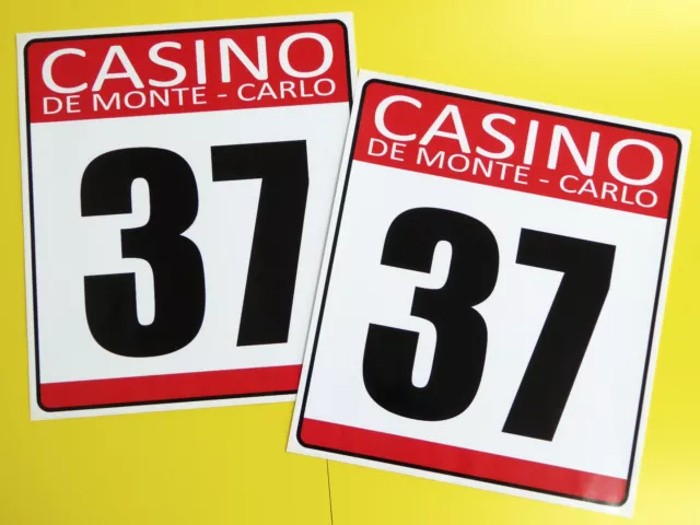 VINTAGE retro Classic Car 'CASINO DE MONTE CARLO' RACE NUMBERS MINI COOPER