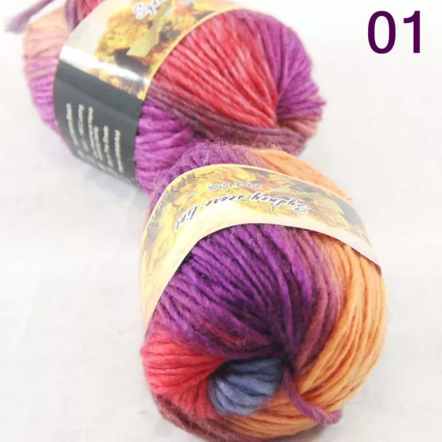 SALE 8ballsX50g NEW Chunky Colorful Hand Knitting Scores Wool Yarn 809 Pink  Orange Hot Pink