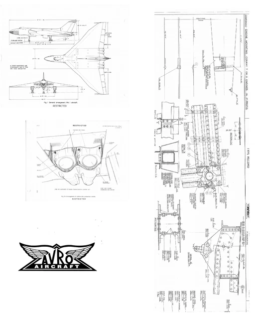 AVRO VULCAN BOMBER Technical Drawings Blueprint Plans Detailed Archive ...