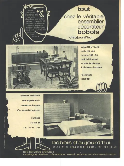 PUBLICITE ADVERTISING   1956  BOBOIS meubles ameublementi