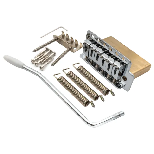 Musiclily Pro Chrome 52.5mm Modern Tremolo Bridge 40mm Brass Block For ST Guitar