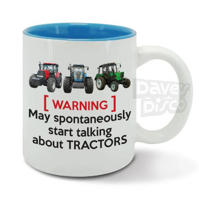 WARNING may spontaneously start talking TRACTORS farmer tractor farming mug cup