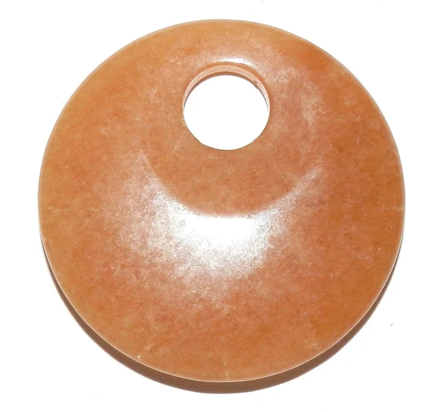 P2138 Red Aventurine Go-Go Donut Round 45mm Natural Gemstone Focal Pendant