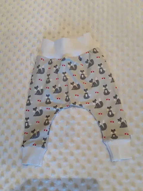 CLEARANCE  Handmade Baby Harem Pants - Stretch cotton size 00 Foxes