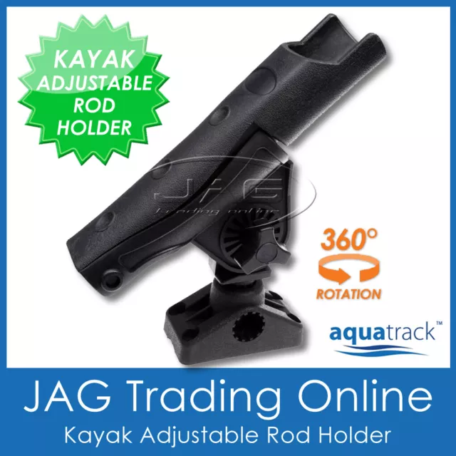 1 x KAYAK ADJUSTABLE 360º SWIVEL ROD HOLDER SIDE/DECK FLUSH MOUNT - BOAT/FISHING