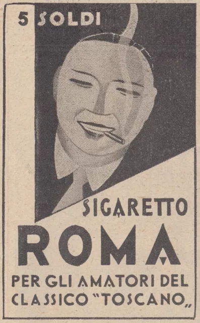 V3783 Sigaretto ROMA per amatori classico Toscano - 1936 pubblicità - Vintage ad