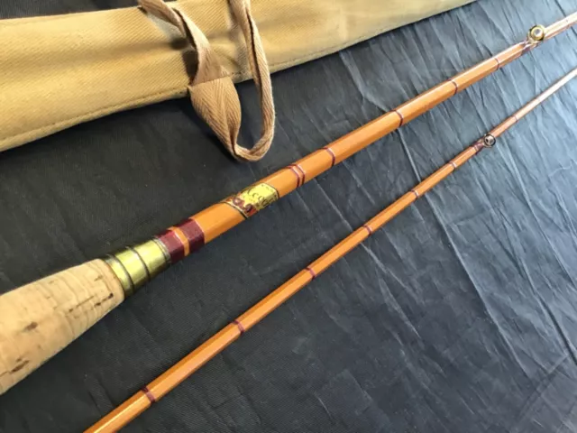 Rare Vintage Allcocks 8ft Colonel split cane Fly Fishing Rod