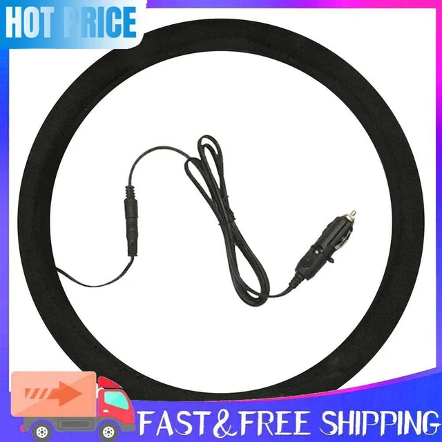 Car Heated Steer Wheel Cover Electric Heating 10W Hand Warmer Cover (Black)