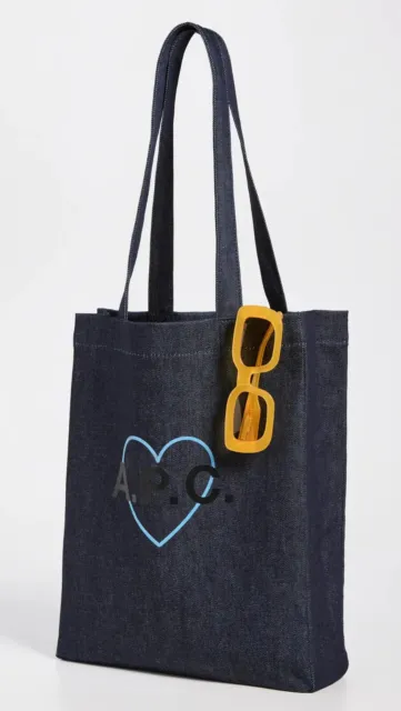 A.P.C. Tote Bag Saint Valentin Denim 37 x 30 x 8 cm Open Top Shopping -  Indigo