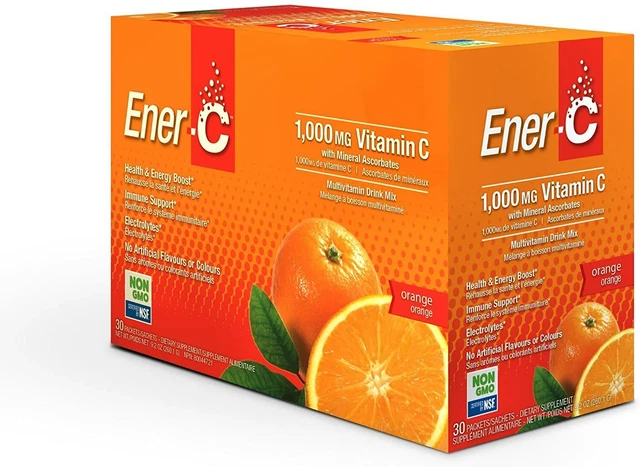 ENER-C -1000MG VITAMIN C Effervescent Multivitamin Drink Powder Orange ...