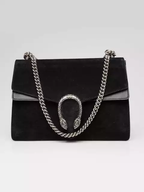 Gucci Black Suede/Leather Dionysus Medium Shoulder Bag
